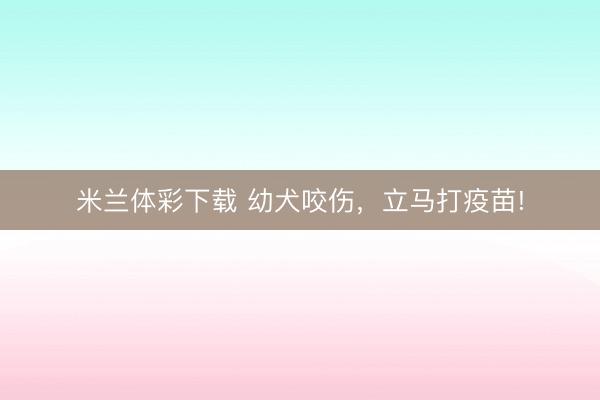 米兰体彩下载 幼犬咬伤，立马打疫苗!